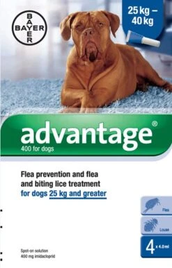 Advantage 400 Spot-On For Dogs (4 Pippets)