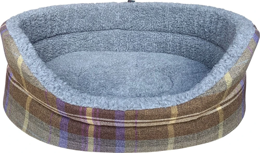 Brown Check Luxury Country Bed - Medium 1 Brown Check Luxury Country Bed - Medium