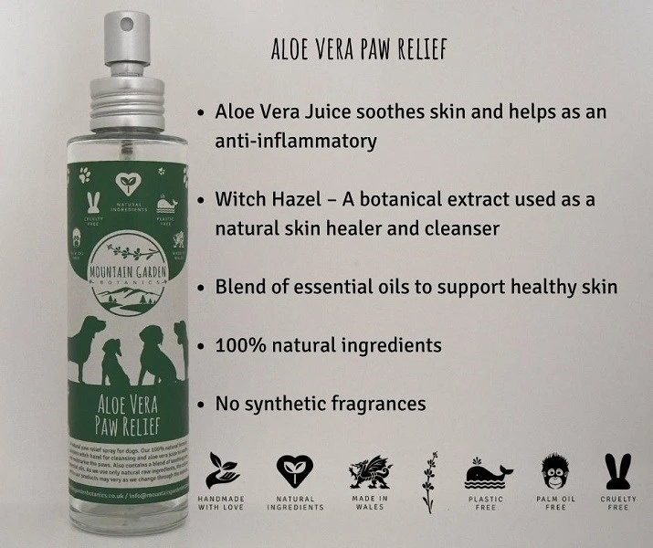 Mountain Garden Botanics Aloe Vera Paw Relief Spray 100ml 1 Mountain Garden Botanics Aloe Vera Paw Relief Spray 100ml