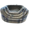 Country Check Oval Bed Grey/Blue - Medium (28")