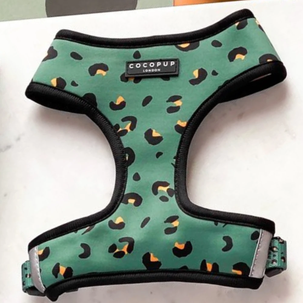 Cocopup London Khaki Leopard Harness XSmall 1 Cocopup London Khaki Leopard Harness XSmall